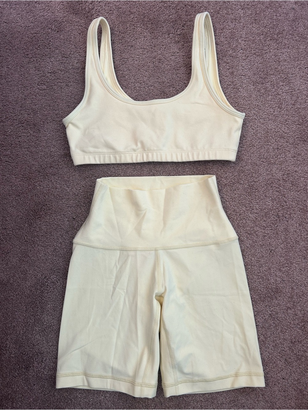 Aritzia golden matching butter yellow set